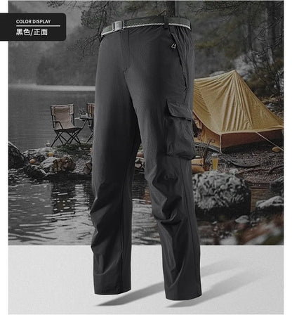 Big Size 8XL Men's Cargo Pant Straight Leg Fishing Trouser Male Multi Pocket Ice Silk Lightweight Thin Breathable Quick Dry Plus