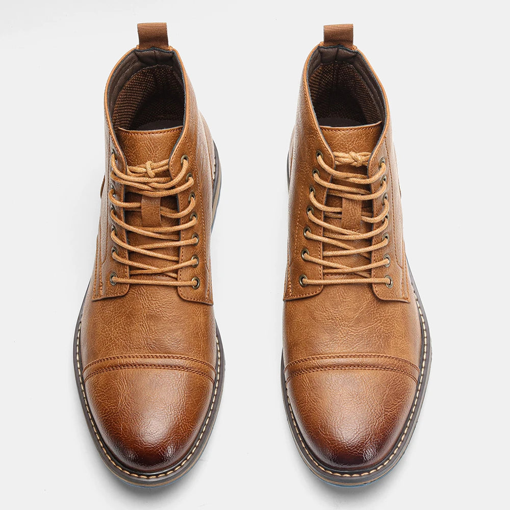 Men Ankle Boots 2024 fashion comfortable brand boots leather #637