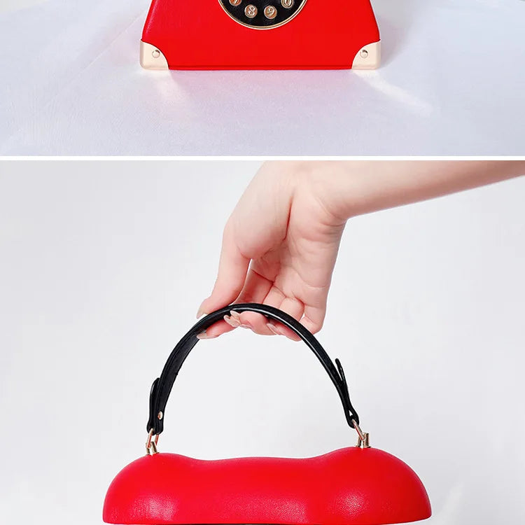 Handle Telephone Shaped Women Evening Handbags Designer Party Clutch Purse Chic Shoulder Bags Female Leather Crossbody Bag Totes
