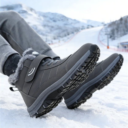 Snow Boots for Men Casual Winter Shoes Platform Non-slip Warm Fur Ankle Boots Plush Combat Outdoor Hiking Motorcycle Boots 2025