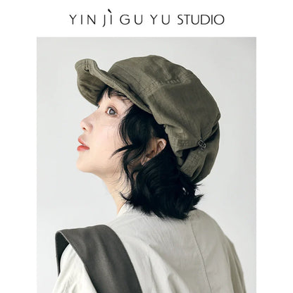 Retro Newsboy Caps Men Octagonal Hats British Painters Hats Autumn Winter Berets Herringbone Flat Caps Hip Hop Berets Gorras