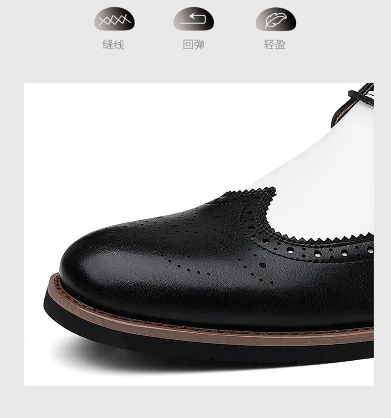 2026 New Brocker-carved Derby Men's Shoes Spring Summer New Business Formal Casual Shoes Male Fashion Big Size Leather Shoe Man