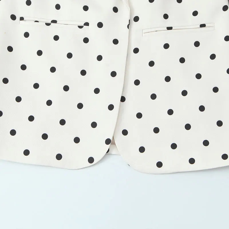 2026 Spring Chic Women Blazer Polka Dot Single Breasted Long Sleeve Blazer New Fashion Office Lady Blazers
