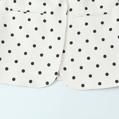 2026 Spring Chic Women Blazer Polka Dot Single Breasted Long Sleeve Blazer New Fashion Office Lady Blazers