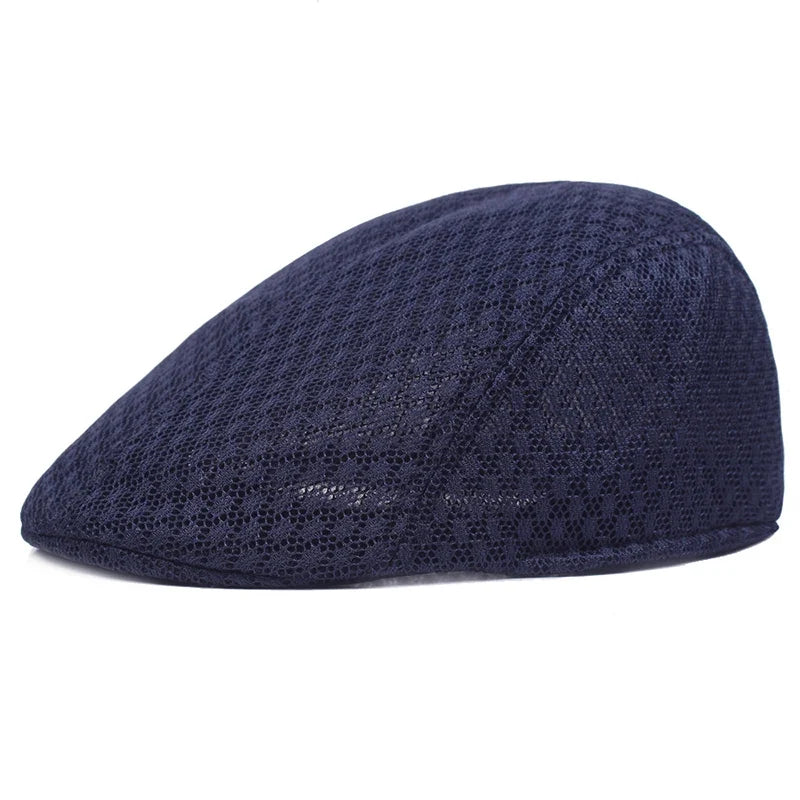 2023 New Summer Casual Beret Hat Unisex Mesh Flat Caps Newsboy Style adjustablr Fashion Breathable Summer Hat for Women Men Caps