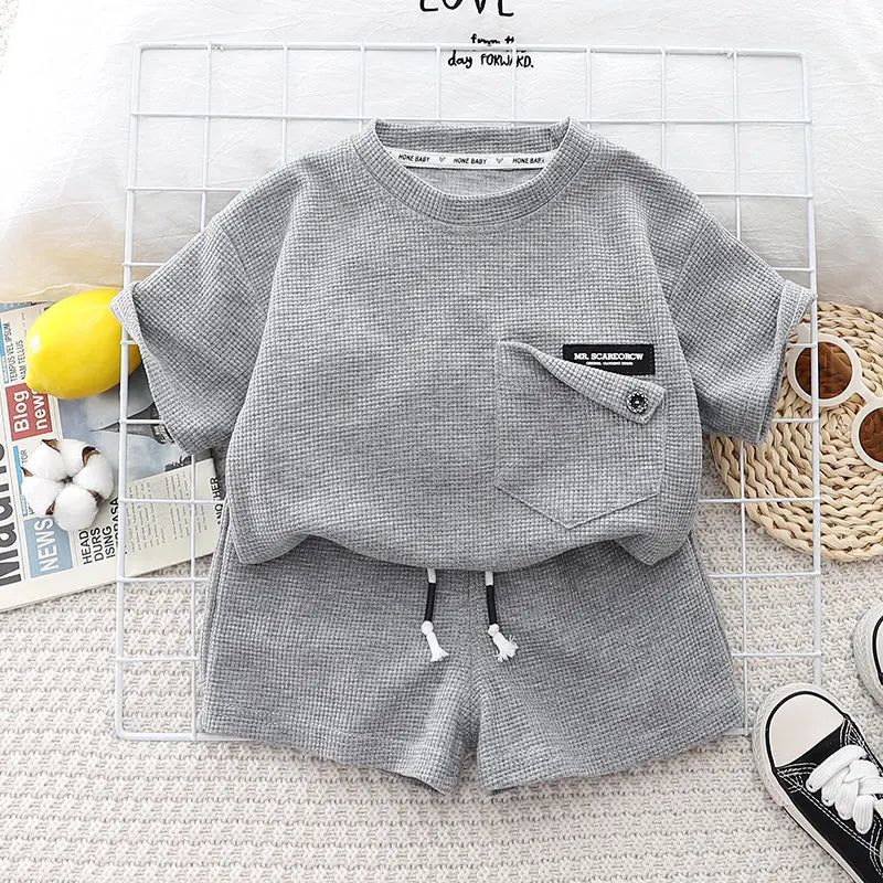 Summer Baby Boy 2pcs Clothes Set Short Sleeve T-shirt And Pants Sport Infant Clothing Kids Children Suit Top Bottoms Outfit