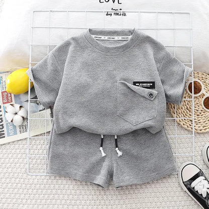 Summer Baby Boy 2pcs Clothes Set Short Sleeve T-shirt And Pants Sport Infant Clothing Kids Children Suit Top Bottoms Outfit