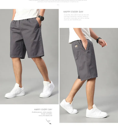 Men's Elastic Waist Casual Shorts Summer Light Weight Sweat Shorts Relaxed Fit Work Shorts Loose Casual Jogger Short