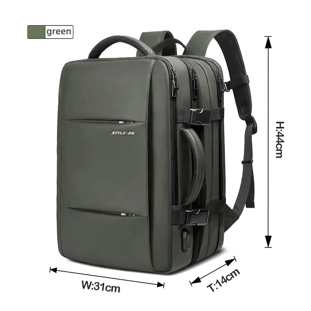 Business Backpack for Men Waterproof Anti-Theft 15.6” Laptop Backpack Casual Large Capacity Expandable Travel Bag Short Trip