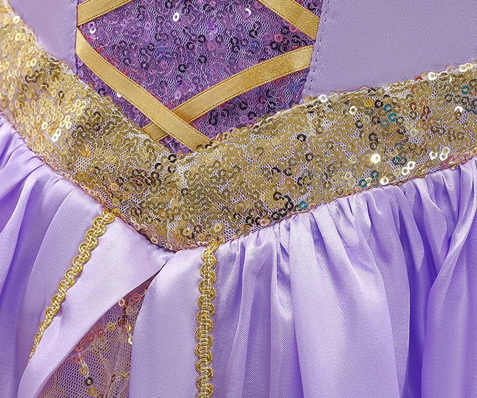 Rapunzel Purple Dress Princess Costume Sets Children Birthday Carnival Halloween Party Fancy Girls Ball Gown Cosplay Clothes