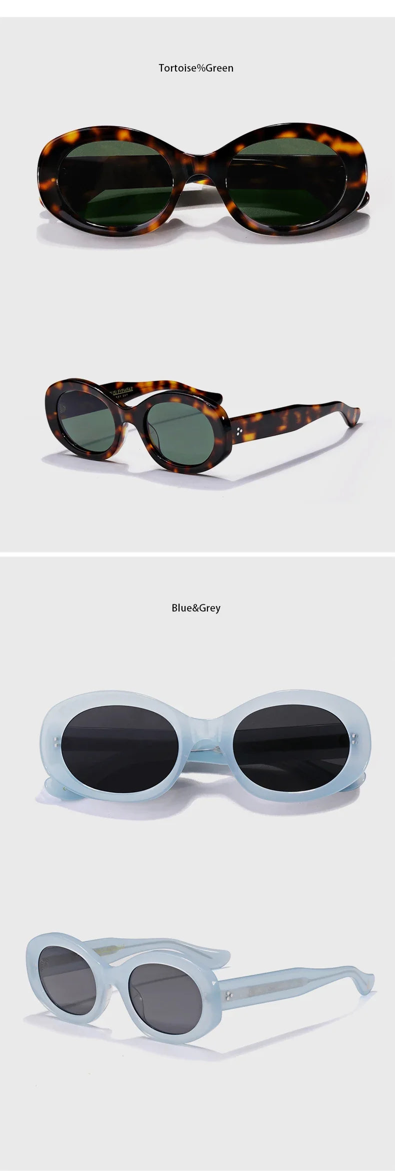 Top Quality Handmade Oval Acetate Men Women Vintage Sunglasses New Exquisite Design Sunglasses Outdoor UV400 Luxury Sunglasses