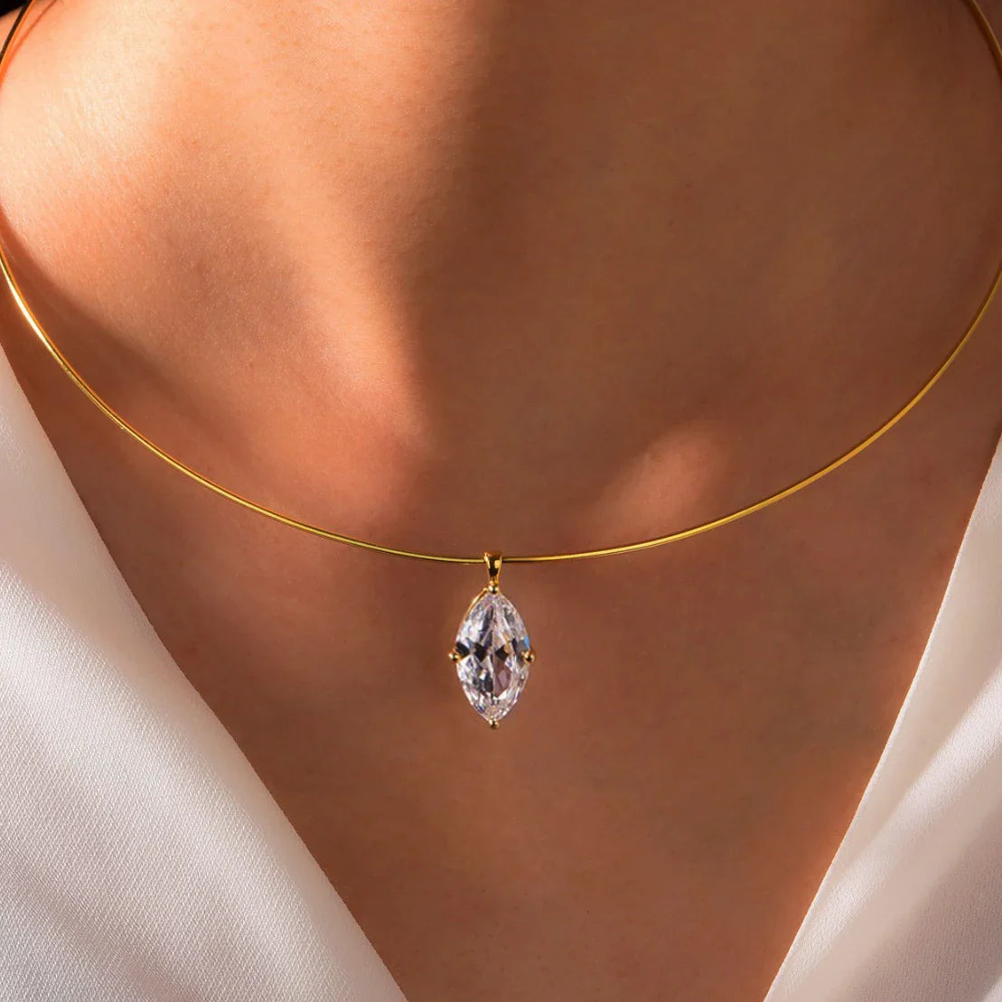 2/3Carat Round/Oval/Princess/Pear Cut Moissanite Pendant Necklace 925 Sterling Silver Solitaire Diamond Neck Chain for Women