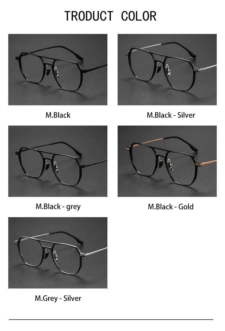 Large Frame Aluminum Frame Titanium Business Anti-Blue Light Reading Glasses Men Ladies Customizable Prescription ZY-20239