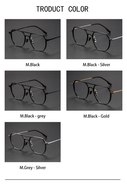 Large Frame Aluminum Frame Titanium Business Anti-Blue Light Reading Glasses Men Ladies Customizable Prescription ZY-20239