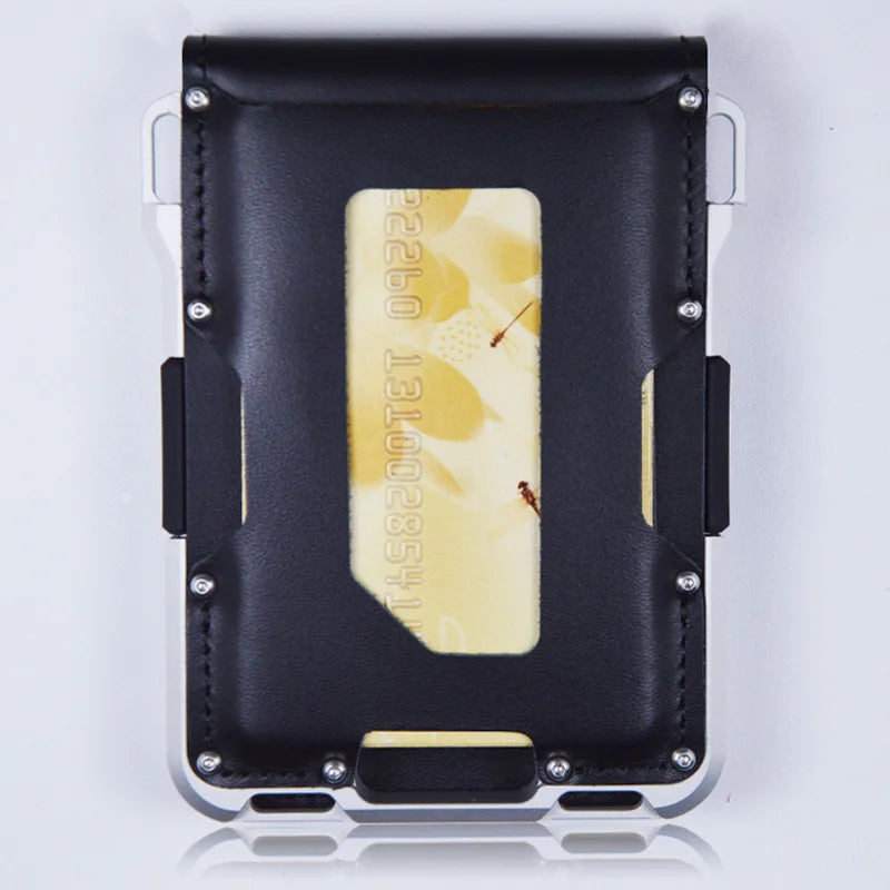 leather Credit Card Holder Wallets Men Brand Rfid Black brown Magic mutifunciton  Slim Mini Wallet Small Money Bag Male Purses