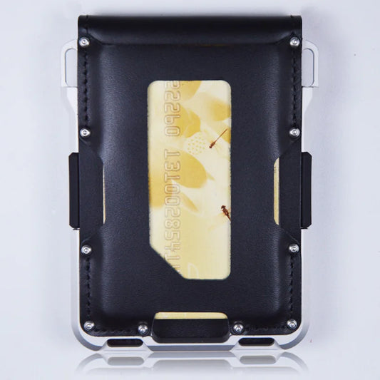 Porte-cartes en cuir, portefeuilles pour hommes, marque RFID, noir, marron, magique, multifonction, porte-monnaie fin, mini-portefeuille, petite pochette, porte-monnaie masculin
