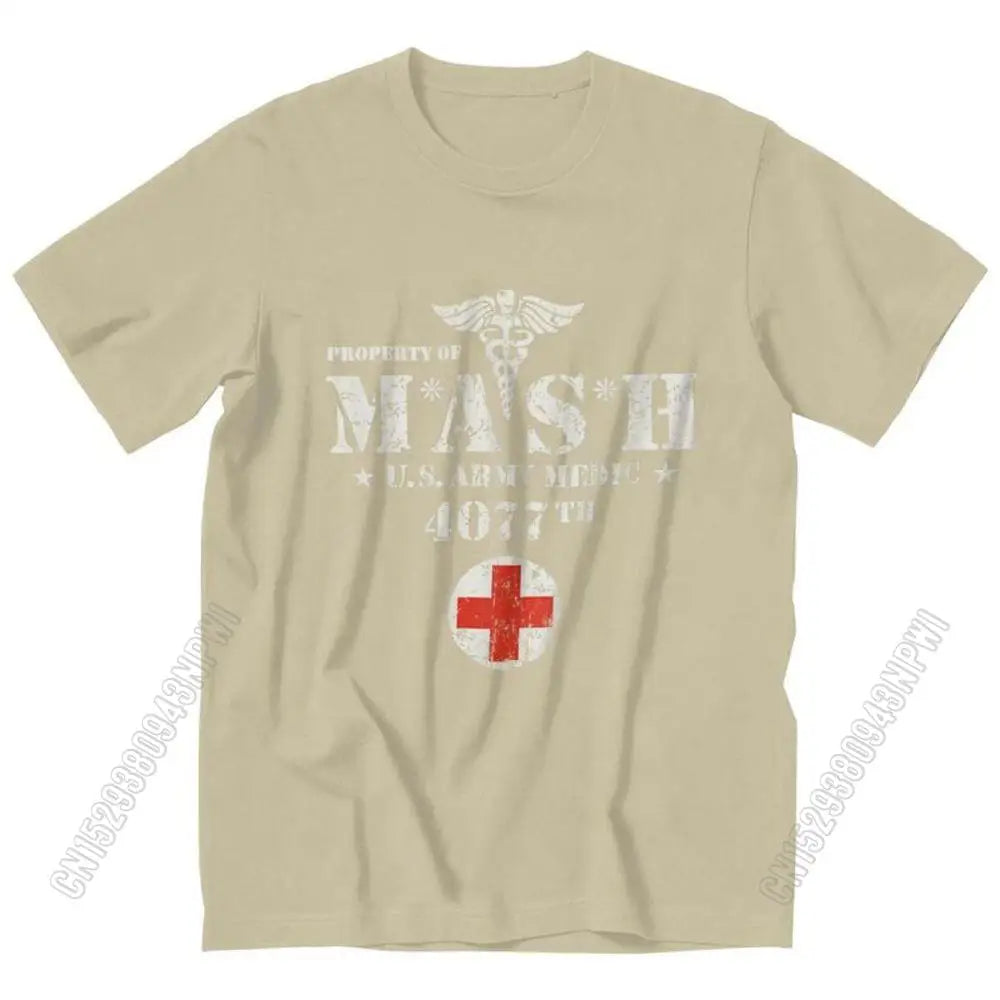 Vintage Mash Tv Show Men T Shirt 100% Cotton Tee Tshirts Summer T-Shirt Gift Women Unisex Clothes Novelty Design