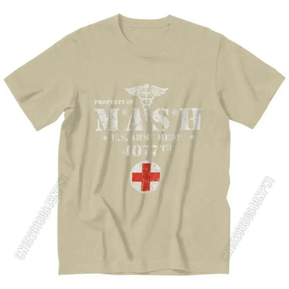 Vintage Mash Tv Show Men T Shirt 100% Cotton Tee Tshirts Summer T-Shirt Gift Women Unisex Clothes Novelty Design