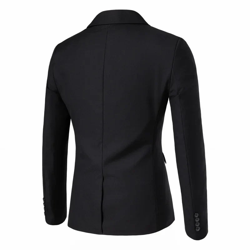 Men's Fashion Blazers Vests Two-Piece Set England Style Slim Fit Business Casual Suit Jacket Men Wedding Formal Blazers Coats