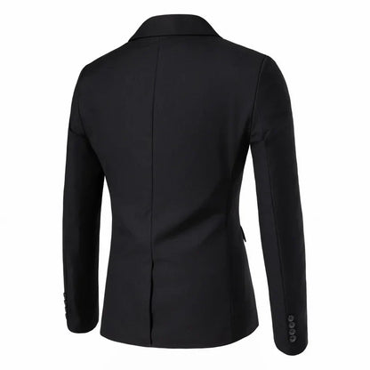 Men's Fashion Blazers Vests Two-Piece Set England Style Slim Fit Business Casual Suit Jacket Men Wedding Formal Blazers Coats