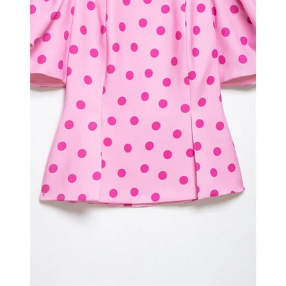 Women's Polka Dot Shirt with Ruff Sleeve New 2026 Spring Casual Button Sleeveless Women Tops Simple Lady Shirts & Blouses