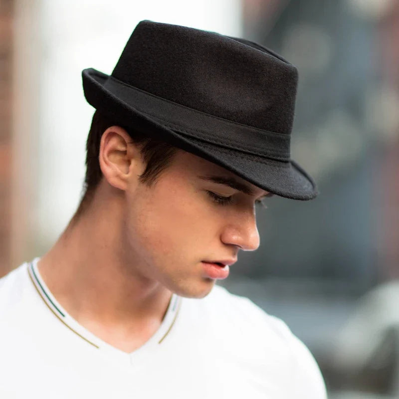 Winter Solid Fedoras For Men Top Jazz Hat Adult Bowler Hats Classic Version Chapeau Hats
