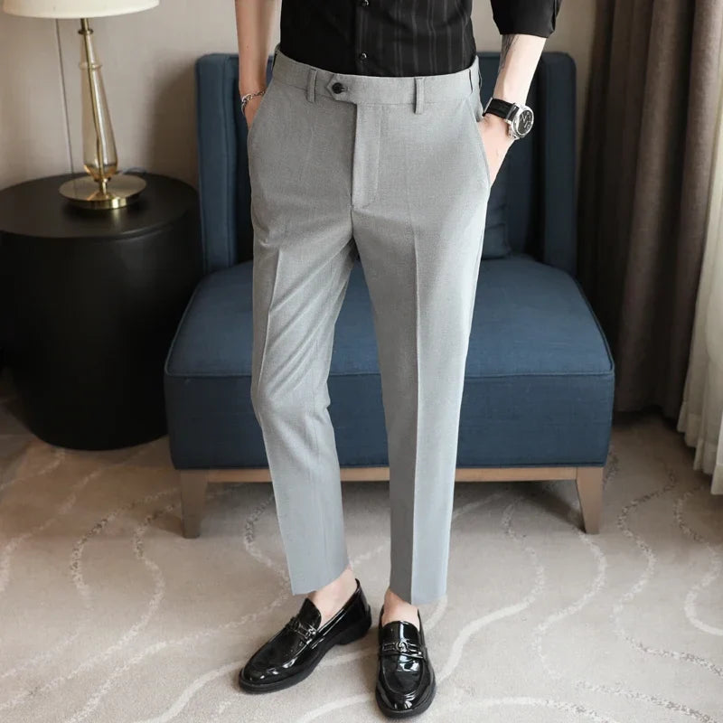 Plus size 44 42 40 Men Business Social Suit Pant 2024 Spring Formal Slim Wedding Trouser Mens Brand Fashion Casual Dress Pants