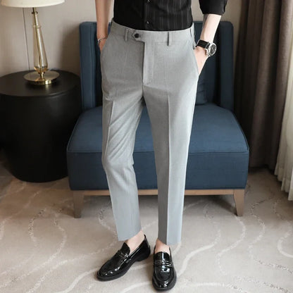 Plus size 44 42 40 Men Business Social Suit Pant 2024 Spring Formal Slim Wedding Trouser Mens Brand Fashion Casual Dress Pants