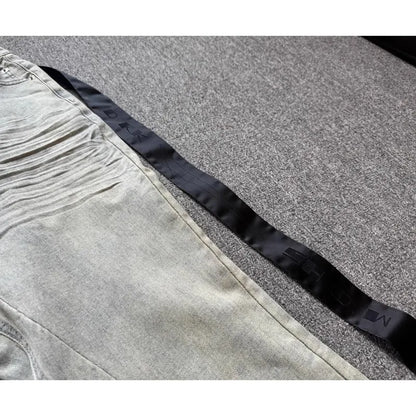 Brand New Rick Washed Blue Zipper Pocket Fit Slim Fit PANT Jeans Cotton Denim Pants Comfort Casual Jeans Size S M L XL #B4