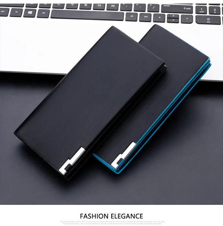 New Men's Wallet Thin Slim Wallet Long Male Business Clutch Bag Coin Purse Luxury Brand Men Wallet Carteira Masculina Cardholder
