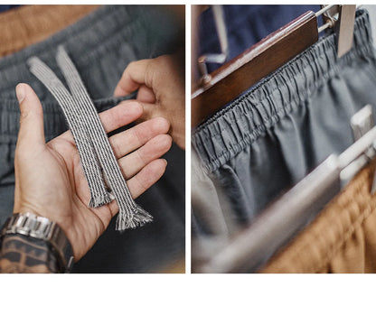 Men's Lyocell Linen Look Shorts Straight Leg Elastic Waist Lightweight Breathable Old Money Casual Summer Male Pants