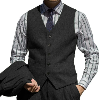 Men Suit Green Herringbone Single Button Waistcoat For Wedding Birthday Banquet Business Daily Work Set Men Suit Vest