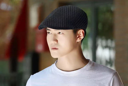 2023 New Summer Casual Beret Hat Unisex Mesh Flat Caps Newsboy Style adjustablr Fashion Breathable Summer Hat for Women Men Caps