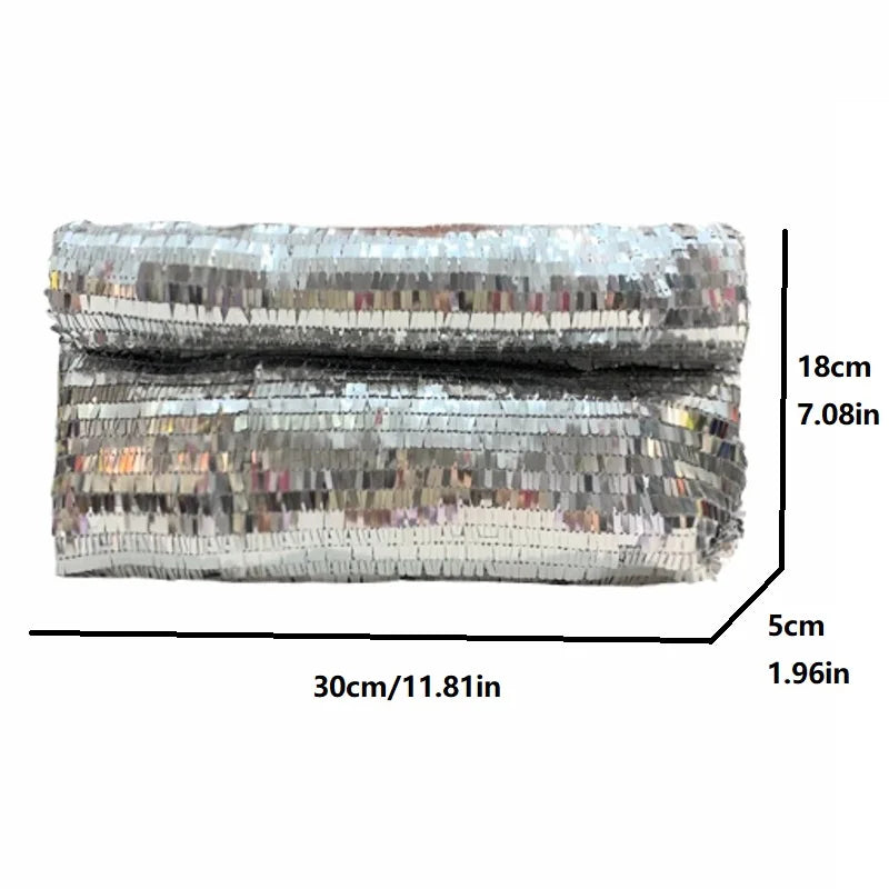 Women Envelope clutch bag Fashion shiny Sequins ladies Clutches Party lady evening bags handbag