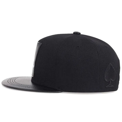 Pu Leather Playing Card Peach Heart K Embroidery Hip-hop Hats Outdoor Adjustable Casual Baseball Caps Sunscreen Hat