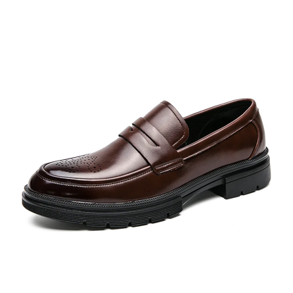 Spring and autumn men's business casual shoes breathable carved leather shoes British fashion platform pointed leather shoes 46