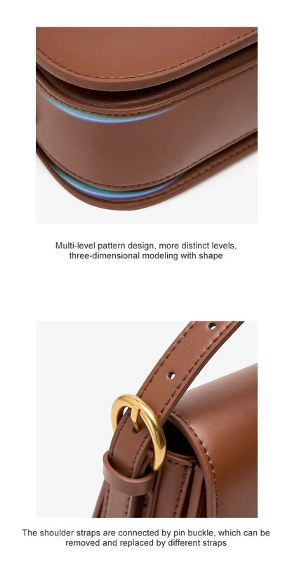 Cowhide Women's Bag 2024 New Genuine Leather Fashion Women Shoulder Bags High Quality Luxury Female Crossbody Bag 2126