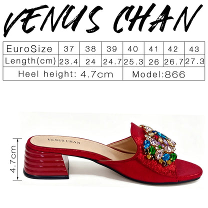 2026 Italian Luxury Dark Purple Rhinestone Sandals Matching Bag Set Women Peep Toe Block Heel Mules Ladies Evening