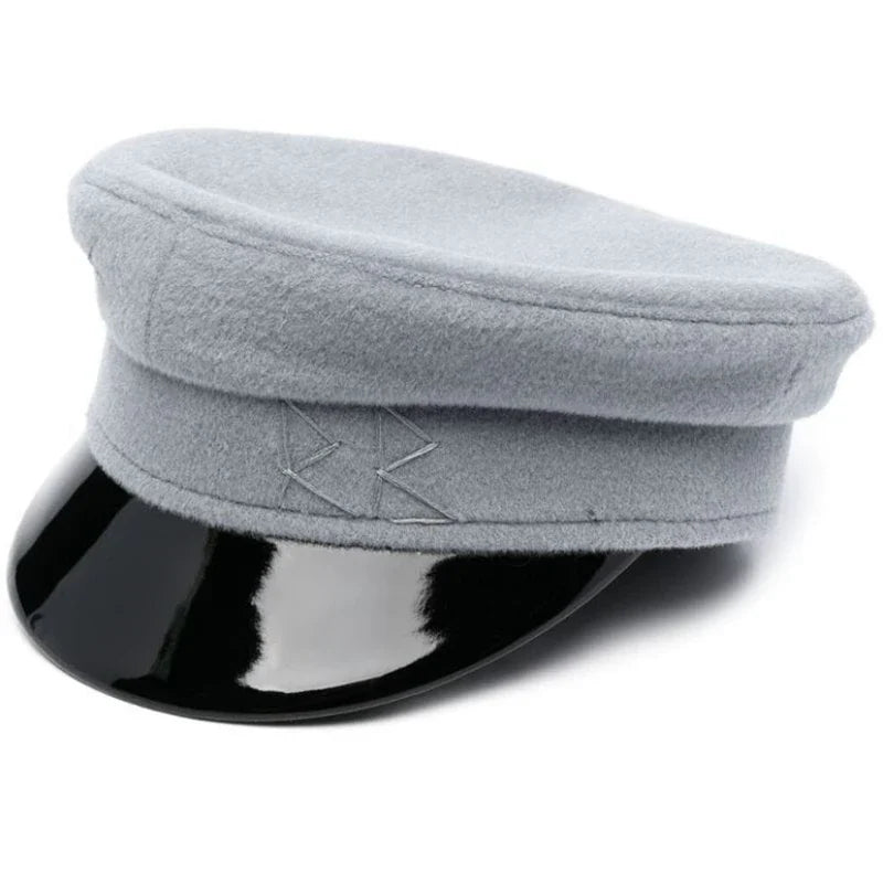 Brand Collection Wool Newsboy caps  New Women Hats Flat Militray Caps Baker Boy Hat with logo