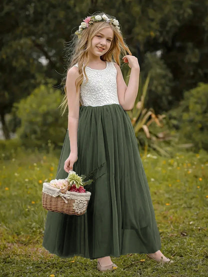 Flower Girl Dress Baby Kids Summer Princess Party Lace Wedding Birthday Dresses Children Clothing 2 4  6 8 10 12 14