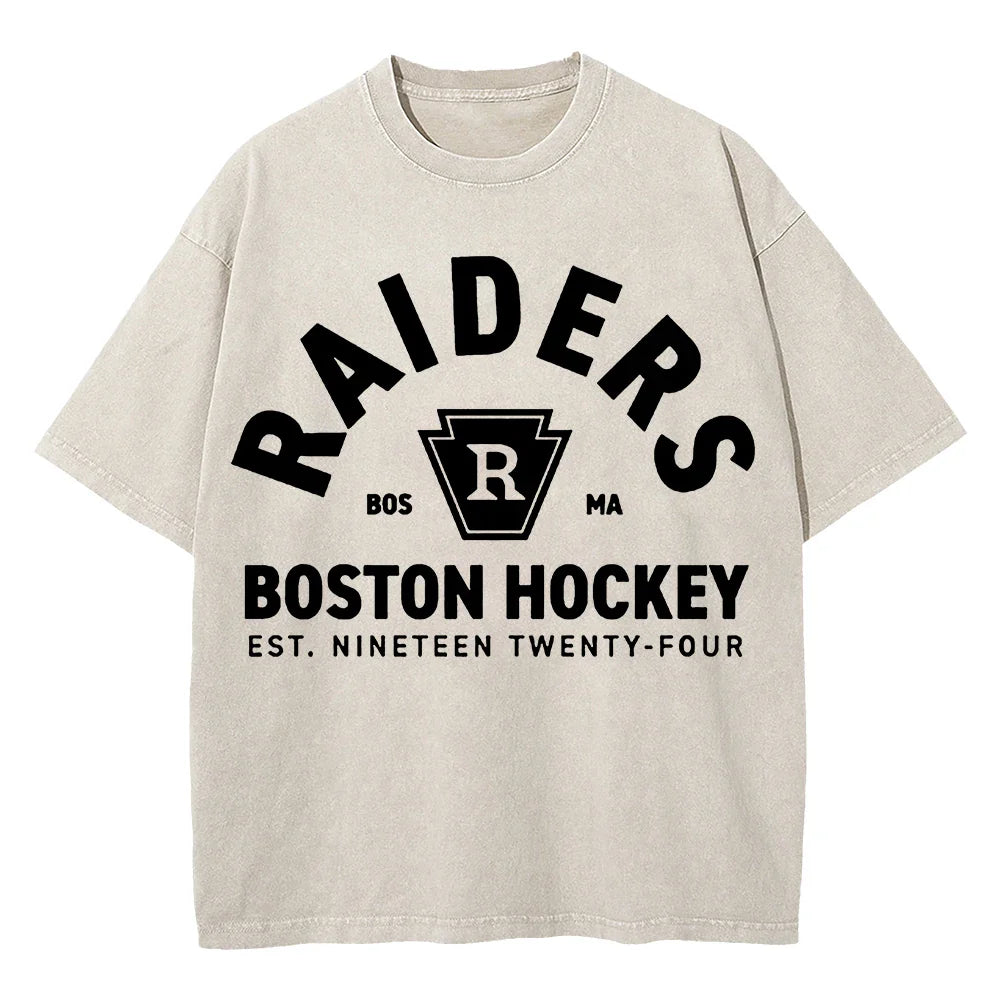 100% Cotton Vintage Washed Heated Rivalry Ilya Rozanov 81 Boston Raiders T Shirt Men Scott Hunter Shane Hollander Acid Wash Tees