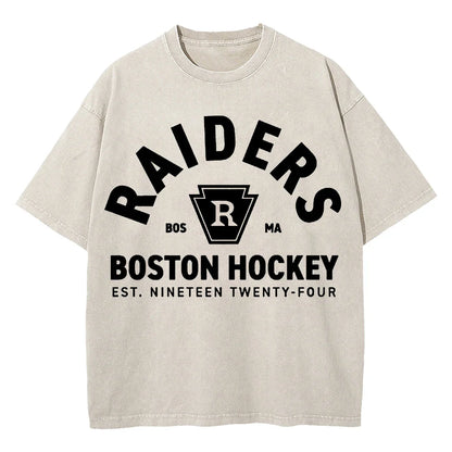 100% Cotton Vintage Washed Heated Rivalry Ilya Rozanov 81 Boston Raiders T Shirt Men Scott Hunter Shane Hollander Acid Wash Tees