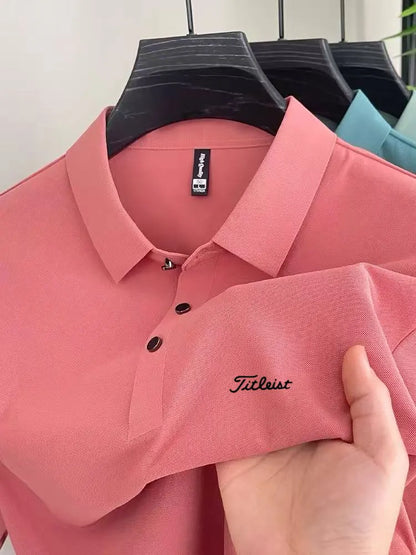 Men's Golf Outdoor Casual Polo Shirt T-Shirt Summer High-End Brand Cool and Breathable Fitness Sports Short Sleeve Top
