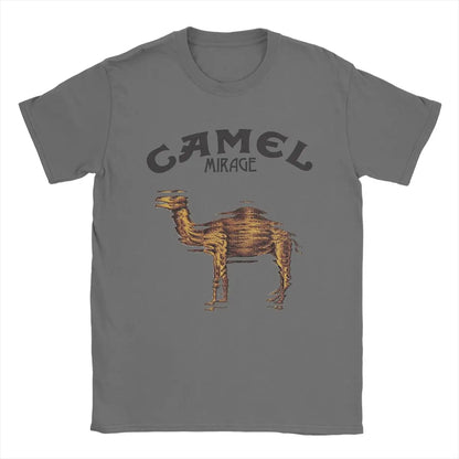 Camel Mirage Band T Shirt Men's Pure Cotton Novelty T-Shirts Crew Neck Tees Short Sleeve Tops 4XL 5XL