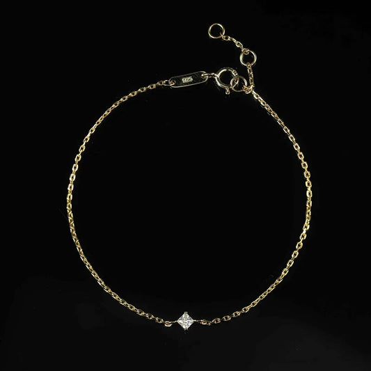 Bracelets Tendance en Moissanite pour Femmes Breloque Lettre Chaîne Réglable 100% Argent Sterling 925 Bijoux de Mariage Cadeaux Fins