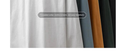 Men's 260G Long Sleeve T Shirts 2025 Spring Pure Cotton Solid Color Basic Crew-Neck Undershirt Men's Loose Tops 11 Color