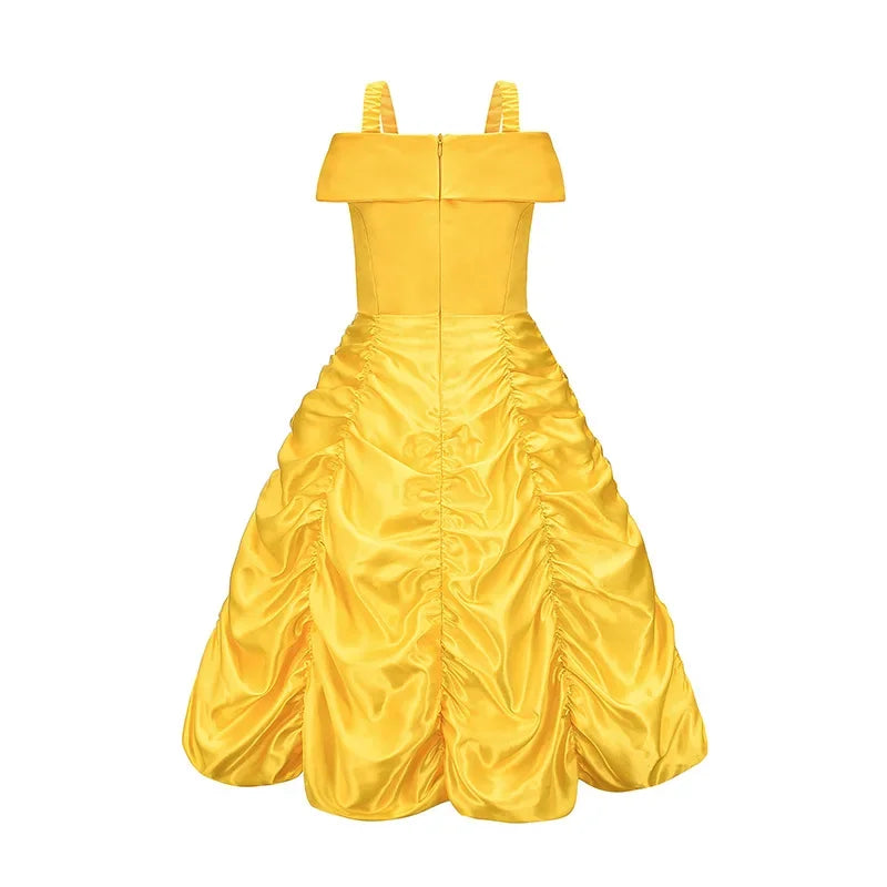Kids Belle Costume Girl Halloween Princess Cosplay Party Dress Children Birthday Clothes Carnival Fancy Dress