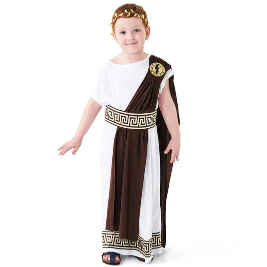 Ancient Greek Myth Child Kids Gods of Sea Poseidon Costume for Boys Carnival Halloween Week Fancy