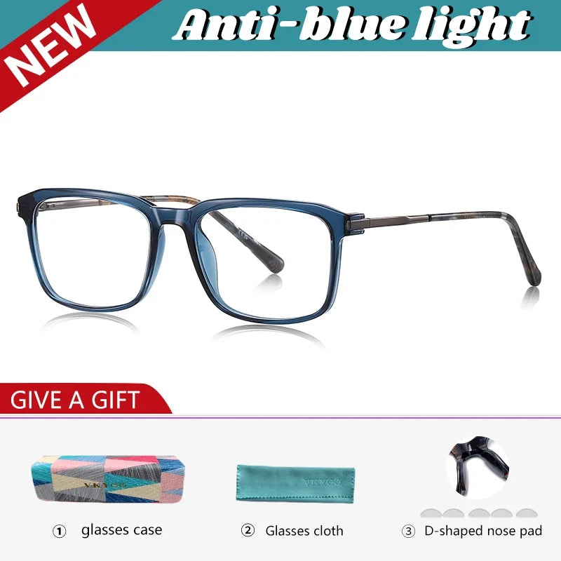 New Classic Geometric Simple Square Frame Design Men's Anti-blue Light Glasses Can Be Customized Prescription LS213