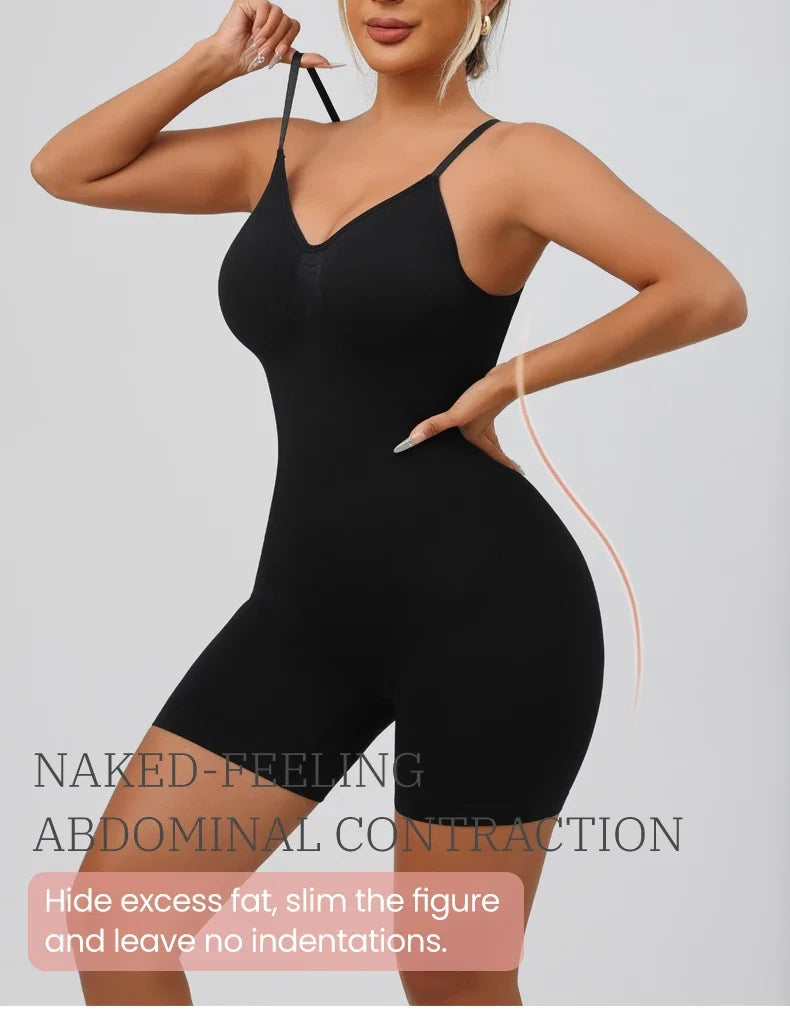 Women's Low Back Seamless Bodysuit Tummy Control Hip Lifter Full Body Shaper Backless Shapewear Jumpsuit Slim Corset